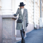 FISHBONE TWEED COAT